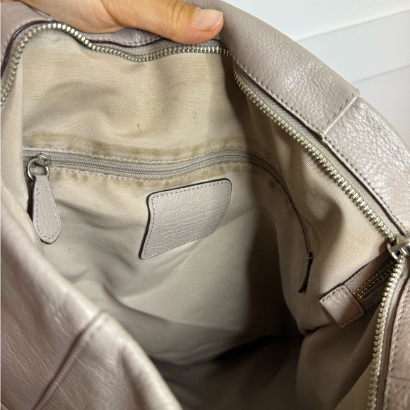 COACH GRAY LEATHER ISABELLE SHOULDER BAG - Picture 6 of 9